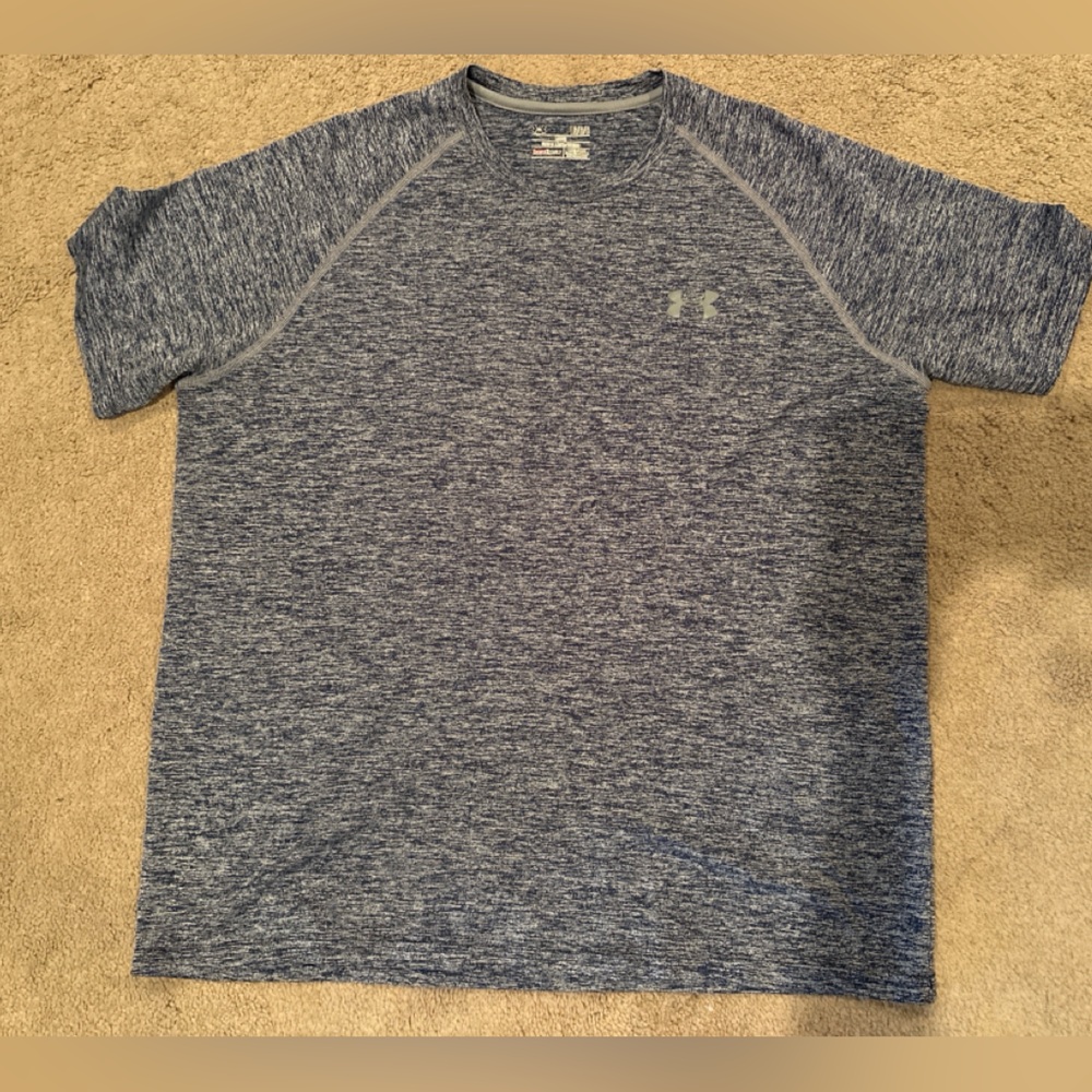 Under Armour HeatGear Loose Fit Short Sleeve Shirt Men’s Large Blue